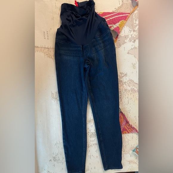 Spanx Maternity Skinny Jeans Dark Wash Size Small EUC - Picture 3 of 14